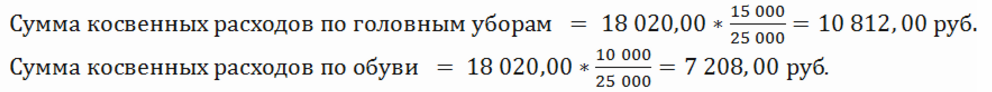 расчет косвенных расходов